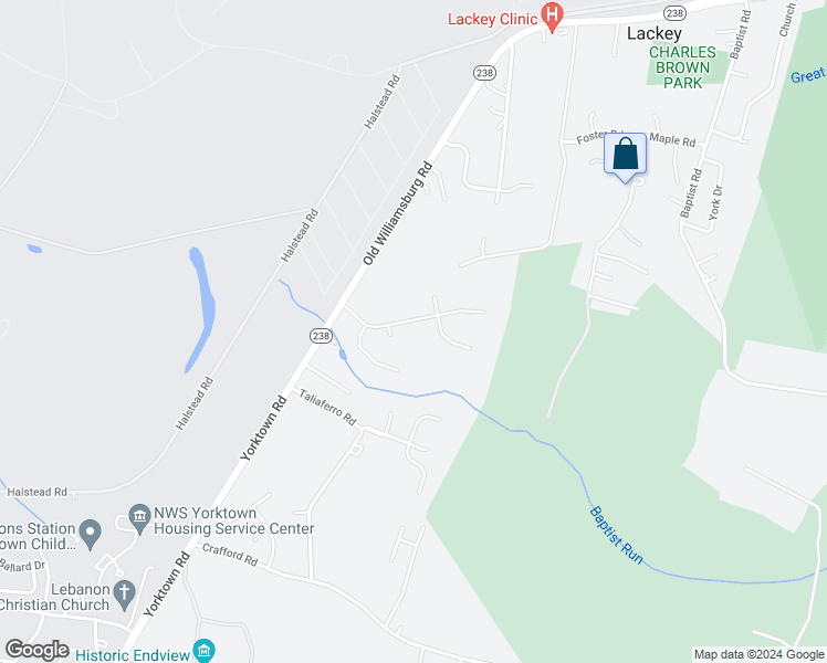 map of restaurants, bars, coffee shops, grocery stores, and more near 208 Sonshine Way in Yorktown