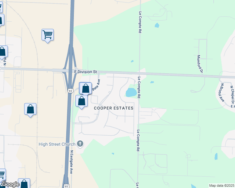 map of restaurants, bars, coffee shops, grocery stores, and more near 3707 East Dartmoor Court in Springfield