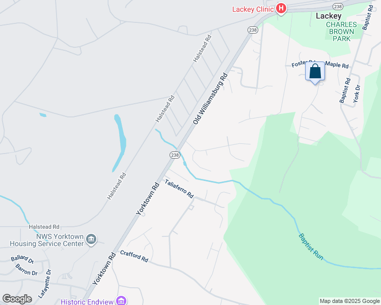 map of restaurants, bars, coffee shops, grocery stores, and more near 102 Brightwood Terrace in Yorktown