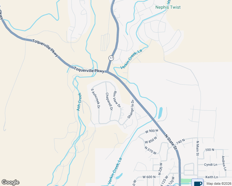 map of restaurants, bars, coffee shops, grocery stores, and more near 1580 Rim View Drive in Toquerville