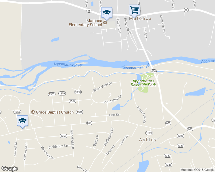map of restaurants, bars, coffee shops, grocery stores, and more near 24501 River View Drive in Petersburg