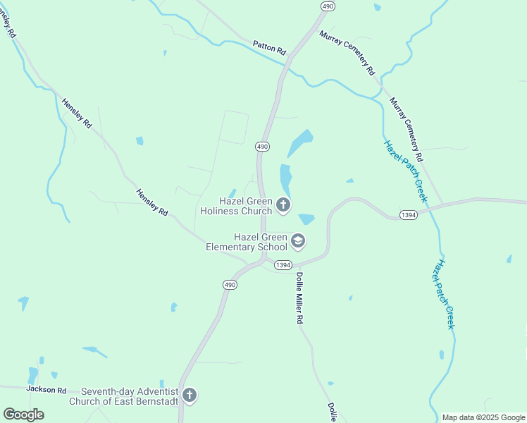 map of restaurants, bars, coffee shops, grocery stores, and more near 3988 Kentucky 490 in East Bernstadt