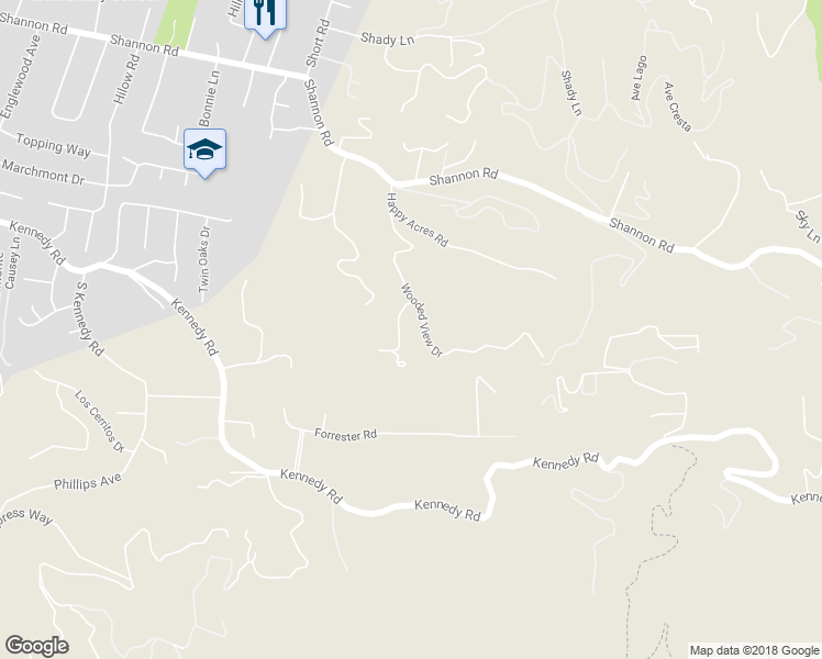 map of restaurants, bars, coffee shops, grocery stores, and more near 115 Hill Top Drive in Los Gatos