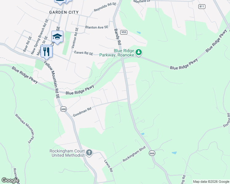 map of restaurants, bars, coffee shops, grocery stores, and more near 4830 State Route 903 in Roanoke