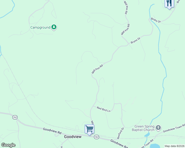 map of restaurants, bars, coffee shops, grocery stores, and more near 3704-4008 State Route 653 in Goodview