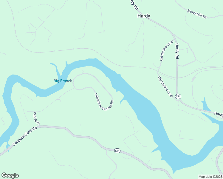 map of restaurants, bars, coffee shops, grocery stores, and more near 609 Lakeshore Terrace Road in Hardy