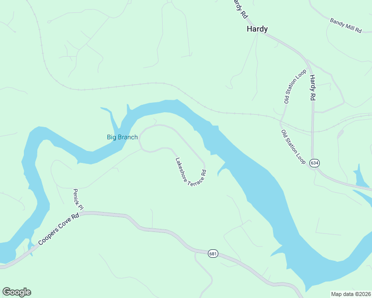 map of restaurants, bars, coffee shops, grocery stores, and more near 609 Lakeshore Terrace Road in Hardy