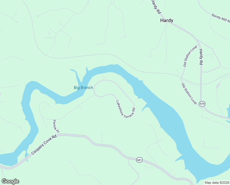 map of restaurants, bars, coffee shops, grocery stores, and more near 629 Lakeshore Terrace Road in Hardy