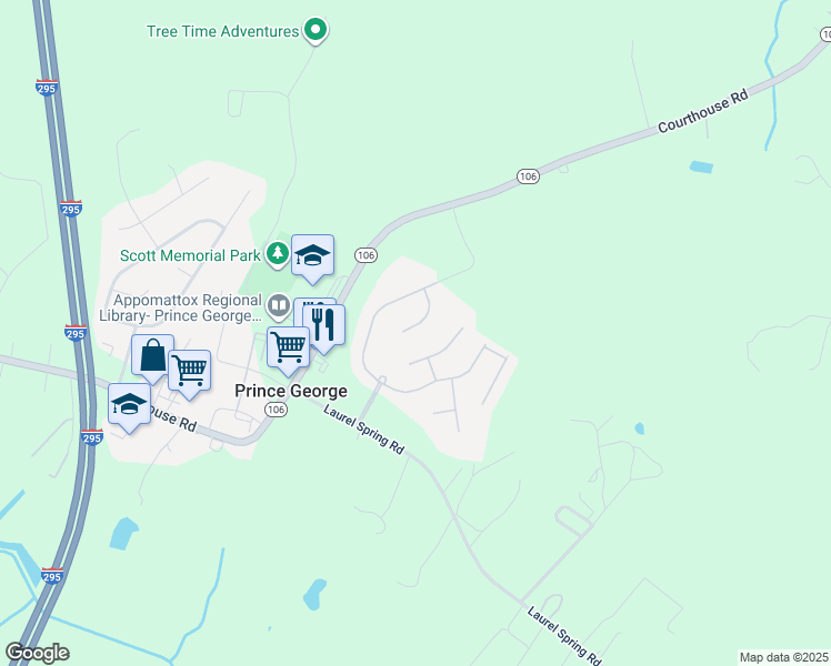 map of restaurants, bars, coffee shops, grocery stores, and more near 4039 Rotherham Circle in Prince George
