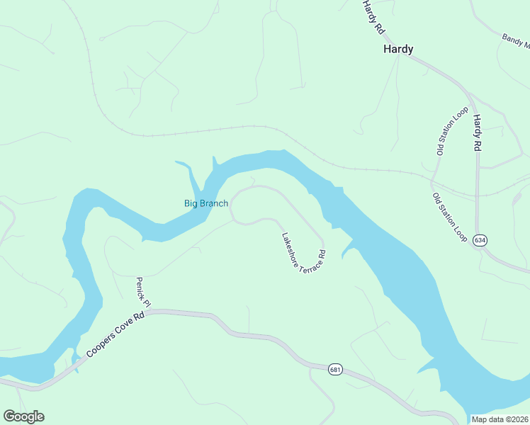 map of restaurants, bars, coffee shops, grocery stores, and more near 109 Lakeshore Terrace Road in Hardy