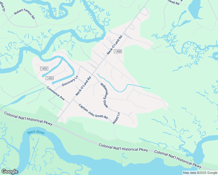 map of restaurants, bars, coffee shops, grocery stores, and more near 4733 Williamsburg Glade in Williamsburg