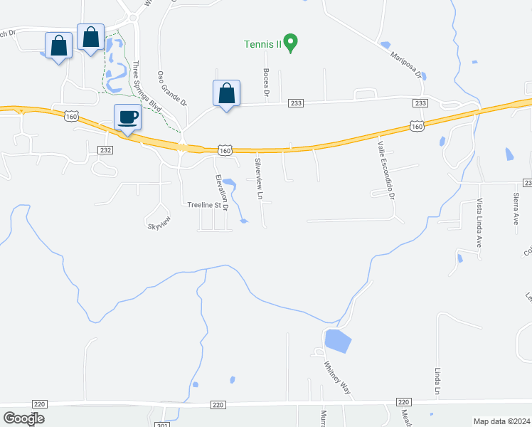 map of restaurants, bars, coffee shops, grocery stores, and more near 178-228 Silverview Lane in Durango