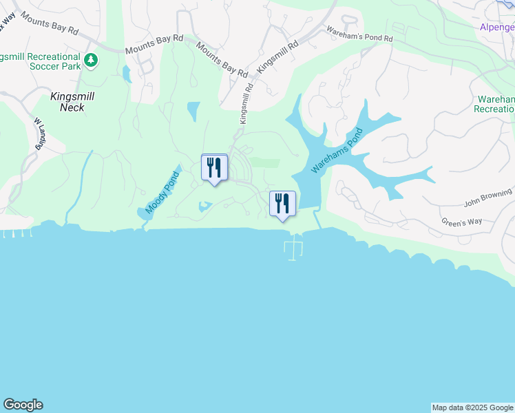 map of restaurants, bars, coffee shops, grocery stores, and more near 610 Pettus Ordinary in Williamsburg