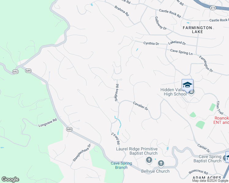 map of restaurants, bars, coffee shops, grocery stores, and more near 6004 Scotford Court in Cave Spring