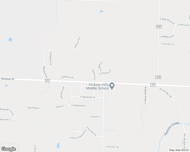 map of restaurants, bars, coffee shops, grocery stores, and more near 4360 East Kentbrook Drive in Springfield