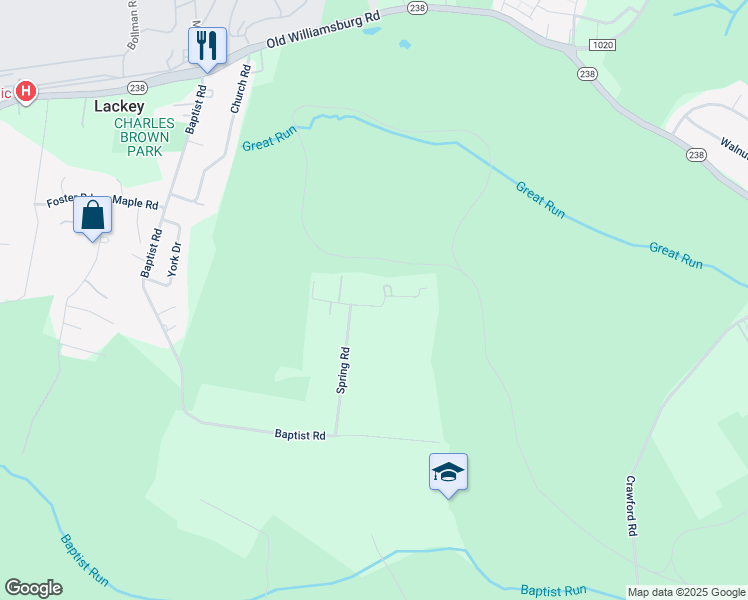 map of restaurants, bars, coffee shops, grocery stores, and more near 301 Boundary Road in Yorktown