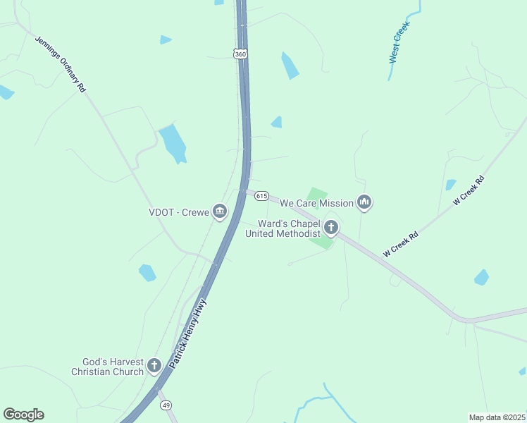 map of restaurants, bars, coffee shops, grocery stores, and more near 8234 Namozine Road in Crewe