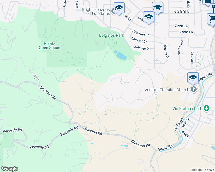 map of restaurants, bars, coffee shops, grocery stores, and more near 109 Madera Court in Los Gatos