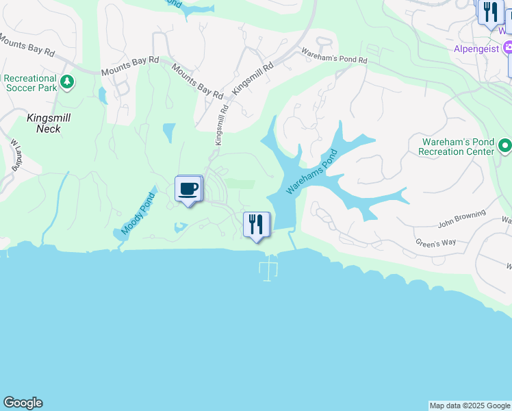 map of restaurants, bars, coffee shops, grocery stores, and more near 723 Graves Ordinary in Williamsburg