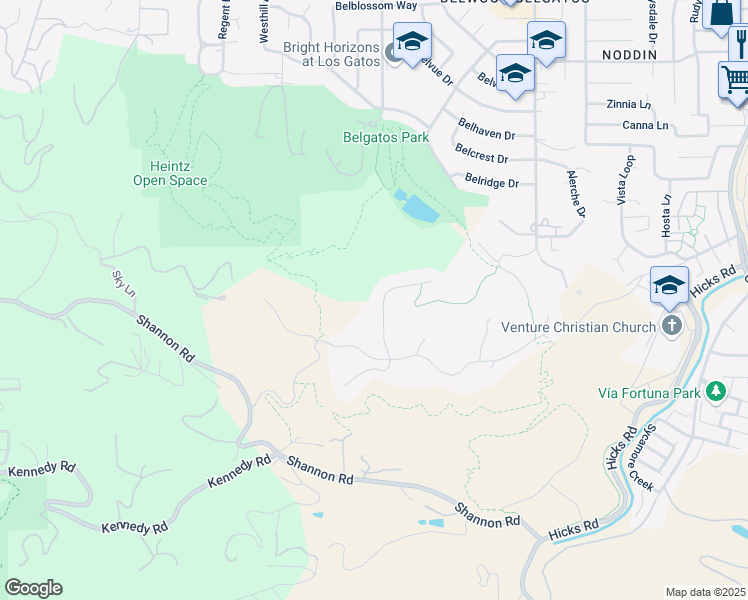 map of restaurants, bars, coffee shops, grocery stores, and more near 109 Madera Court in Los Gatos