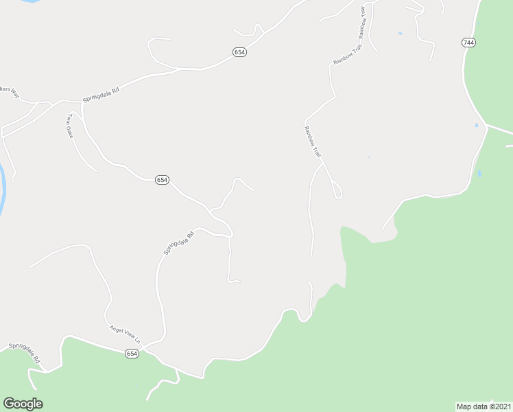 map of restaurants, bars, coffee shops, grocery stores, and more near 654 Springdale Road in Pearisburg