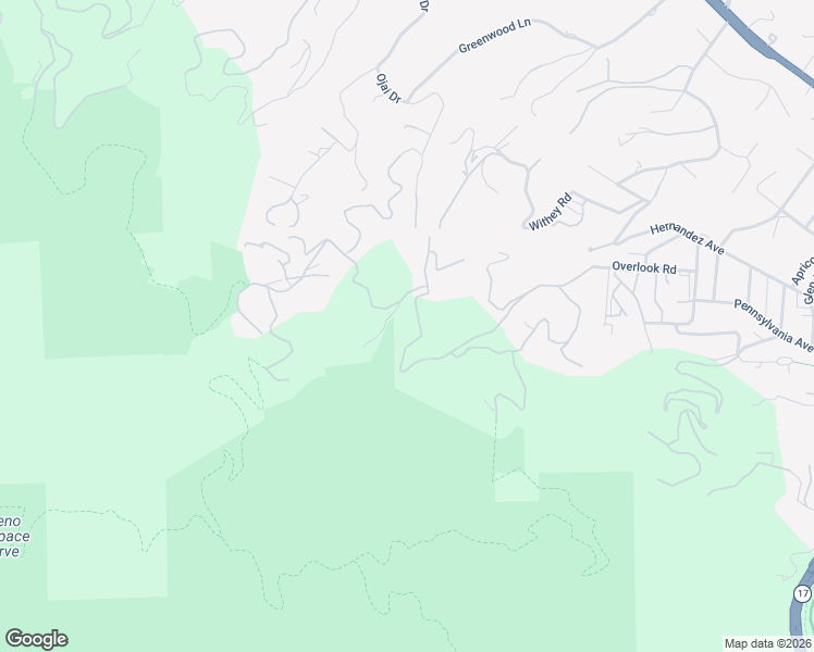 map of restaurants, bars, coffee shops, grocery stores, and more near 19000 Overlook Road in Los Gatos