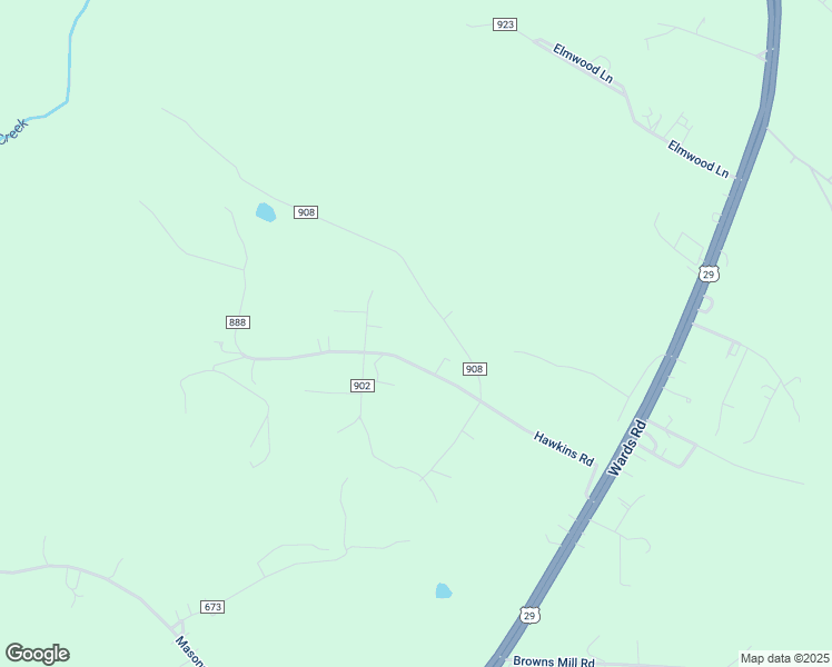 map of restaurants, bars, coffee shops, grocery stores, and more near 553 Hawkins Road in Evington