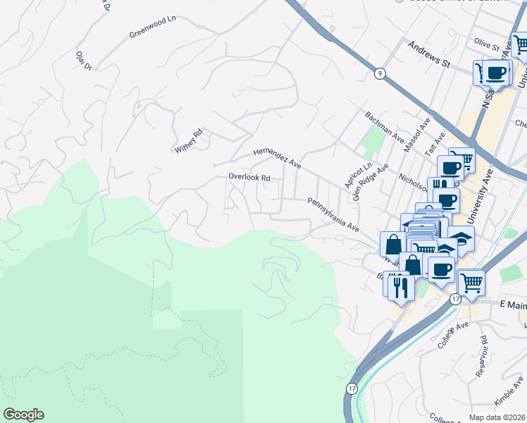 map of restaurants, bars, coffee shops, grocery stores, and more near 600 Laurel Avenue in Los Gatos