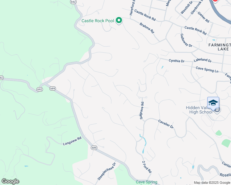 map of restaurants, bars, coffee shops, grocery stores, and more near 6210 Scotford Court in Cave Spring