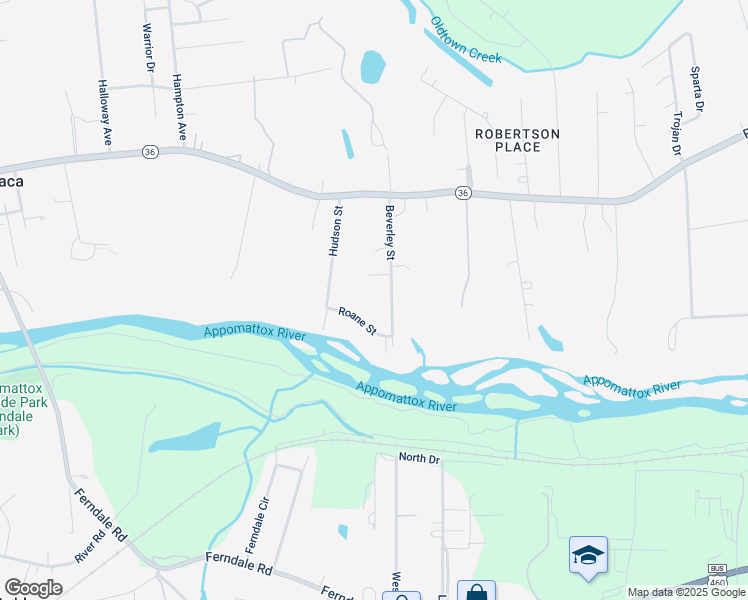 map of restaurants, bars, coffee shops, grocery stores, and more near 21720 Beverley Street in Petersburg