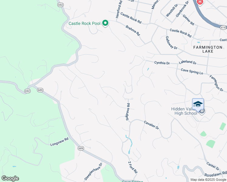 map of restaurants, bars, coffee shops, grocery stores, and more near 6339 Hampshire Drive in Cave Spring