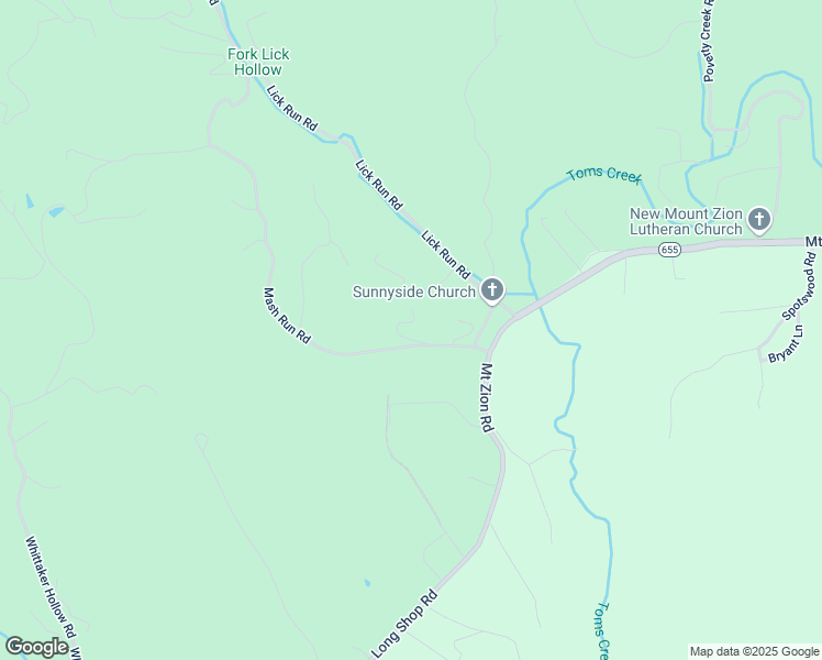map of restaurants, bars, coffee shops, grocery stores, and more near 2282 Mash Run Road in Blacksburg