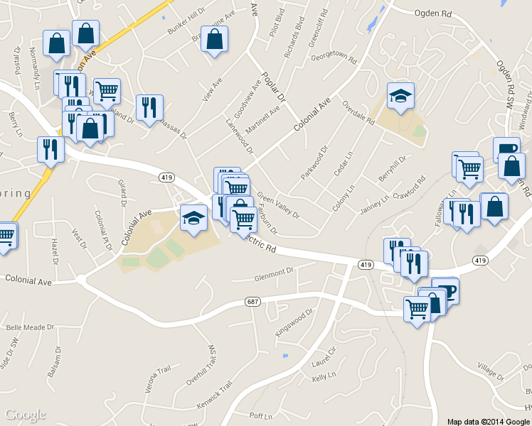 map of restaurants, bars, coffee shops, grocery stores, and more near 3747-3753 Fairburn Drive in Cave Spring