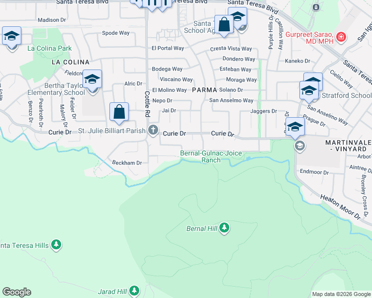 map of restaurants, bars, coffee shops, grocery stores, and more near 6487 Cebu Court in San Jose