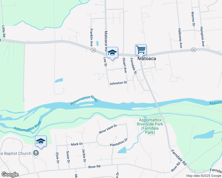 map of restaurants, bars, coffee shops, grocery stores, and more near 21705 Lee Street in Petersburg