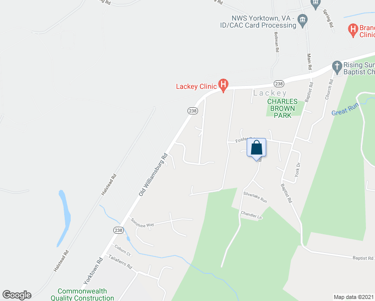 map of restaurants, bars, coffee shops, grocery stores, and more near 113 Vivian Court in Yorktown