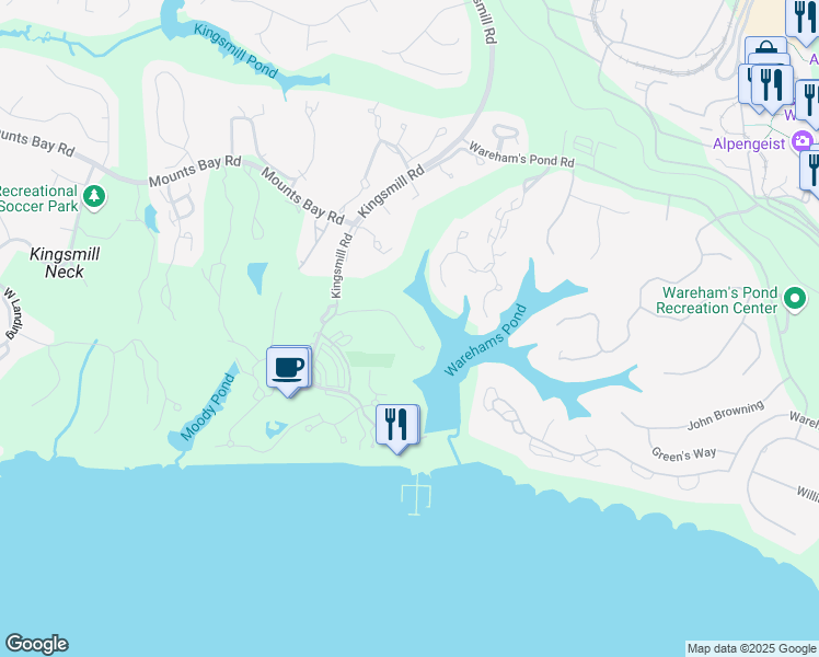 map of restaurants, bars, coffee shops, grocery stores, and more near 319 Padgett's Ordinary in Williamsburg