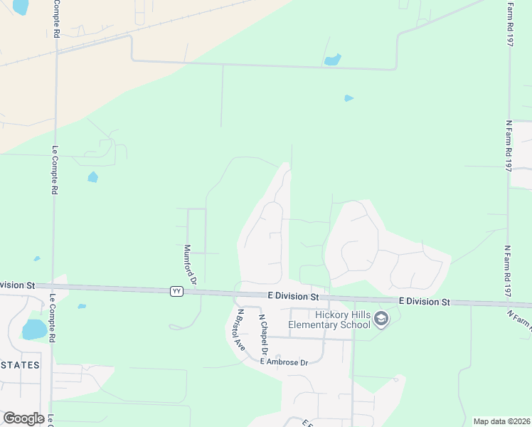 map of restaurants, bars, coffee shops, grocery stores, and more near 1725 North French Lane in Springfield