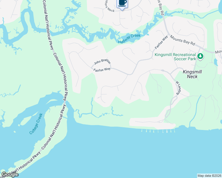 map of restaurants, bars, coffee shops, grocery stores, and more near 203 William Barksdale in Williamsburg