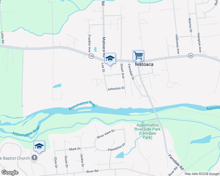 map of restaurants, bars, coffee shops, grocery stores, and more near 21705 Lee Street in Petersburg
