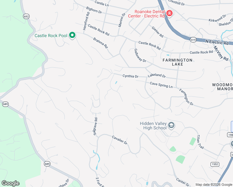 map of restaurants, bars, coffee shops, grocery stores, and more near 5707 Spring Meadow Drive in Cave Spring