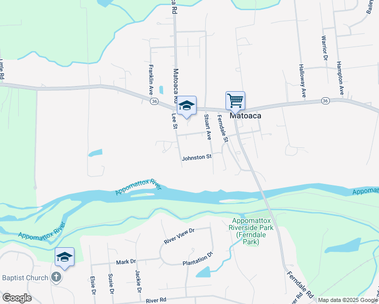 map of restaurants, bars, coffee shops, grocery stores, and more near 6624 Johnston Street in Petersburg