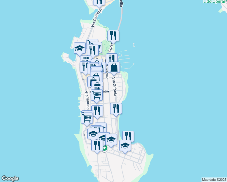 map of restaurants, bars, coffee shops, grocery stores, and more near 161 Via Epicarmo in Augusta