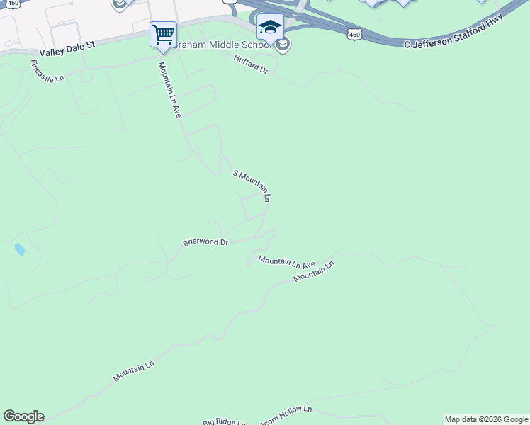 map of restaurants, bars, coffee shops, grocery stores, and more near 300 North View Street in Bluefield