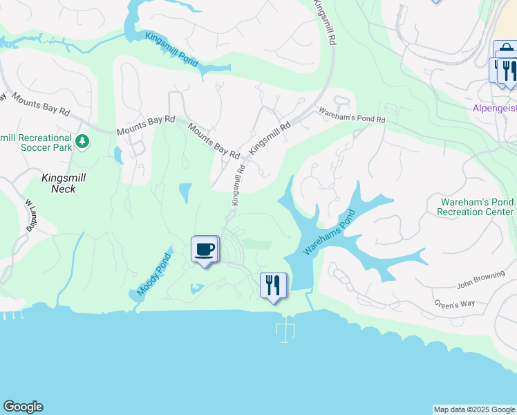 map of restaurants, bars, coffee shops, grocery stores, and more near 215 Padgett's Ordinary in Williamsburg