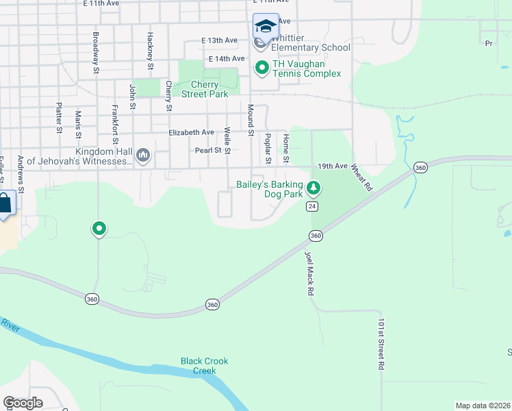 map of restaurants, bars, coffee shops, grocery stores, and more near 2110 Susan Court in Winfield