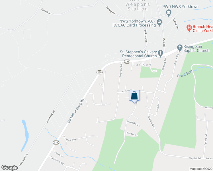 map of restaurants, bars, coffee shops, grocery stores, and more near 213 Browns Lane in Yorktown