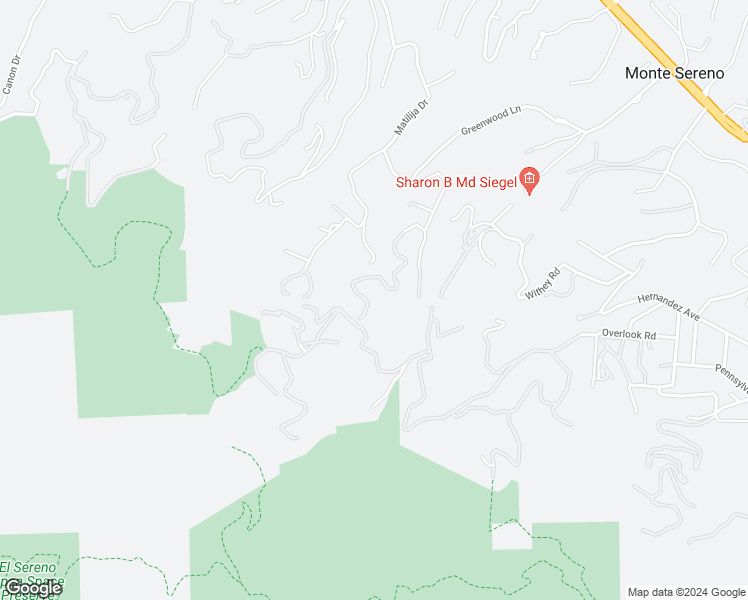 map of restaurants, bars, coffee shops, grocery stores, and more near 16490 Lucky Road in Los Gatos