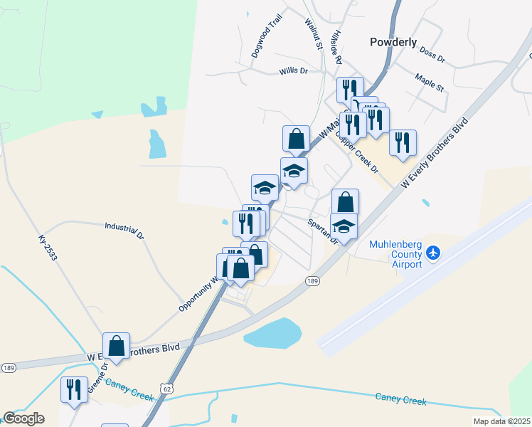 map of restaurants, bars, coffee shops, grocery stores, and more near 1000 Main Street in Greenville
