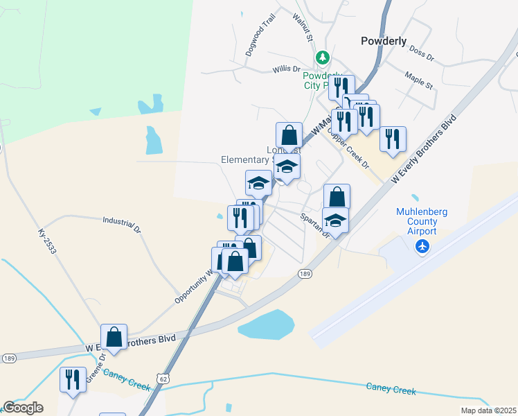 map of restaurants, bars, coffee shops, grocery stores, and more near 1000 Main Street in Greenville